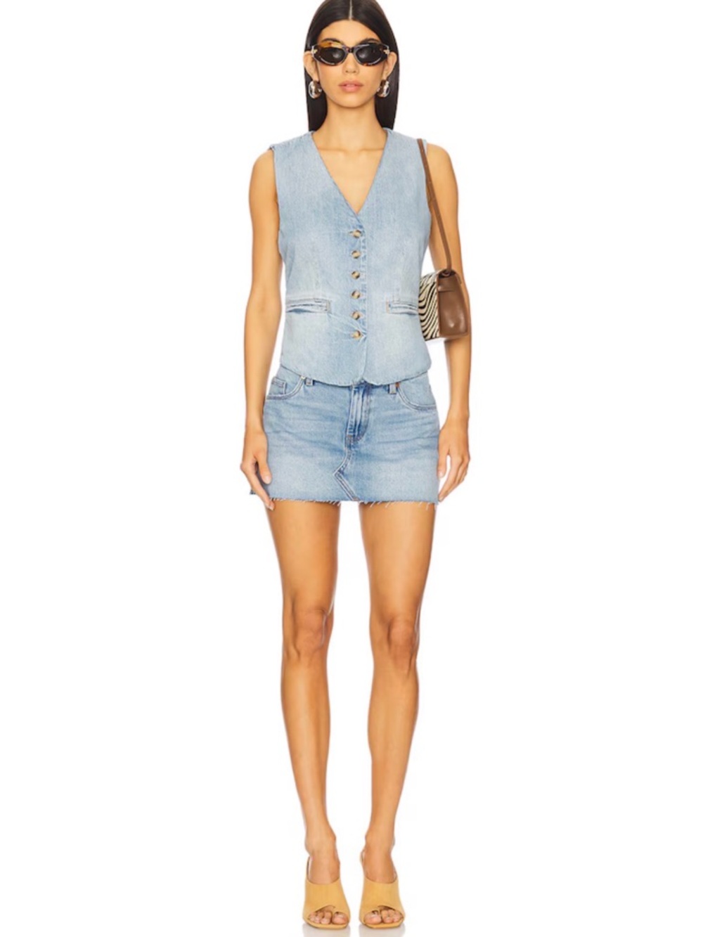 Blank NYC rose garden Denim Mini Skirt